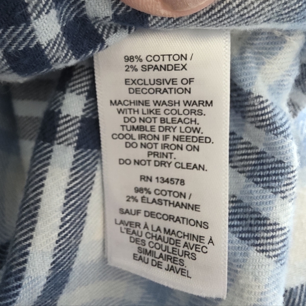 Vineyard Vines Light Blue Plaid Button Down Shirt Size Kids Medium - Picture 4 of 5